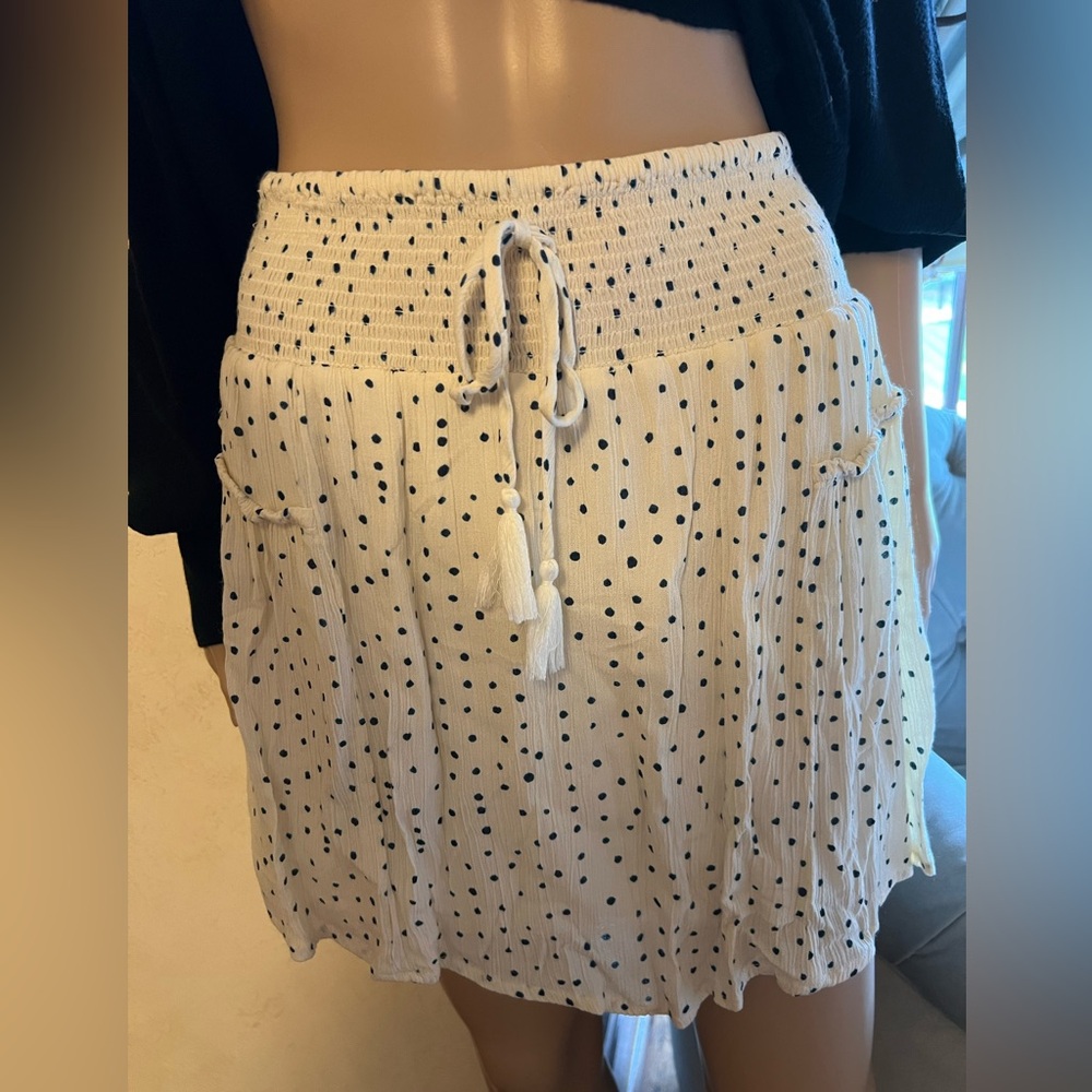 Patrons of Peace  Black & Cream Polka Dot Skirt